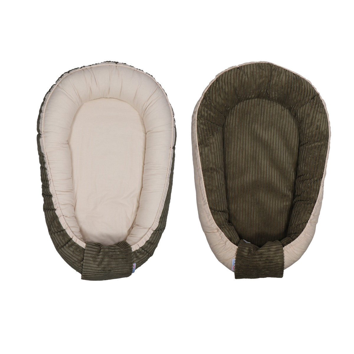 MamaLoes Velours Rib Groen Omkeerbaar Babynest