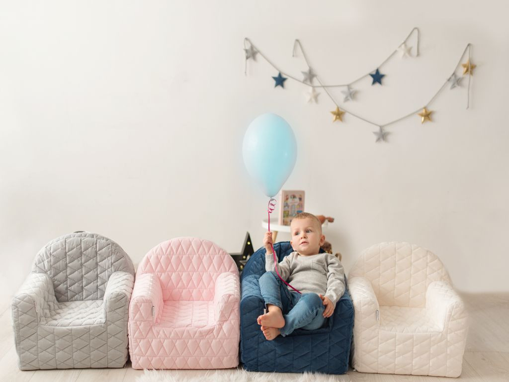 Albero Mio Velvet Grijs Kinderfauteuil