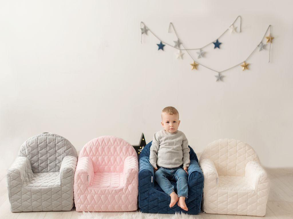 Albero Mio Velvet Grijs Kinderfauteuil