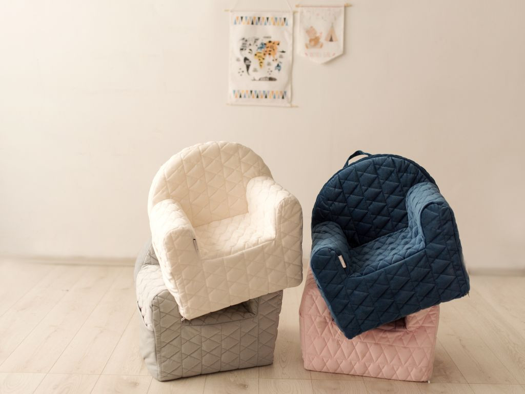Albero Mio Velvet Grijs Kinderfauteuil