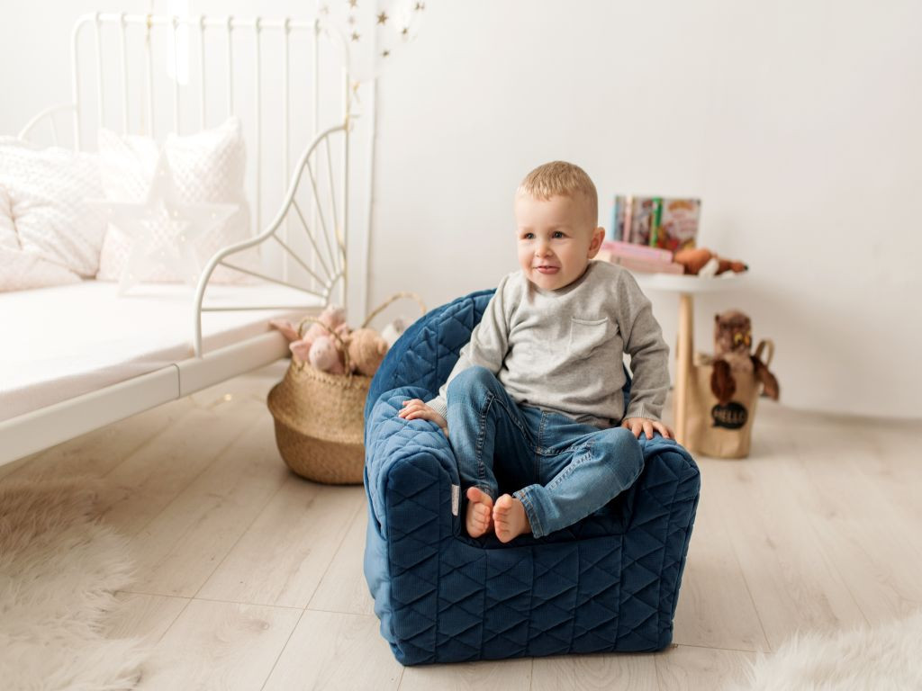 Albero Mio Velvet Navy Kinderfauteuil
