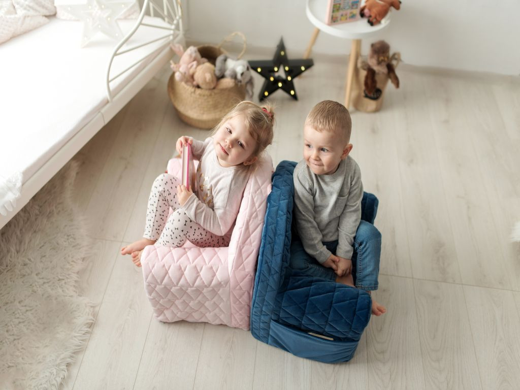 Albero Mio Velvet Navy Kinderfauteuil
