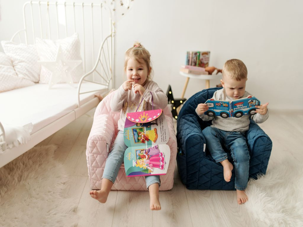 Albero Mio Velvet Roze Kinderfauteuil