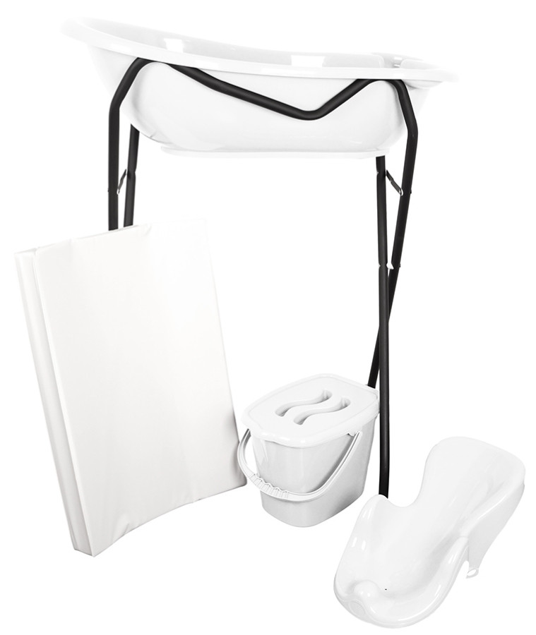 MamaLoes Wit Badset Incl. Zwarte Badstandaard