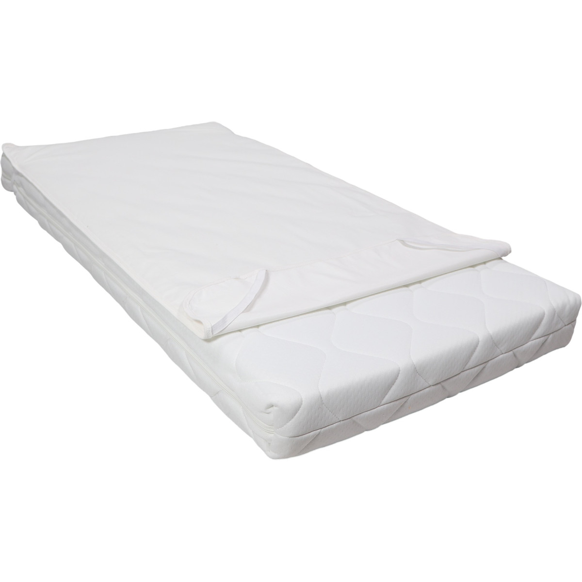 MamaLoes Wit Jersey 70 x 140/150 cm Waterproof Matrasbeschermer met Elastieken