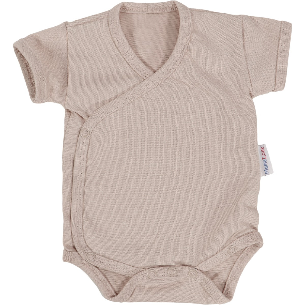 MamaLoes Zand Maat 62 Korte Mouw Overslag Romper