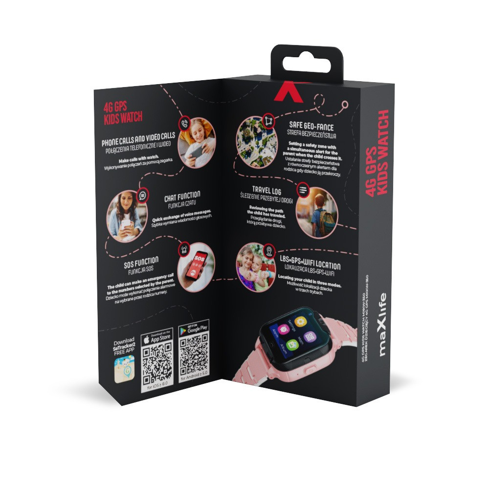 Maxlife Roze GPS Wifi 4G Kinder Smartwatch