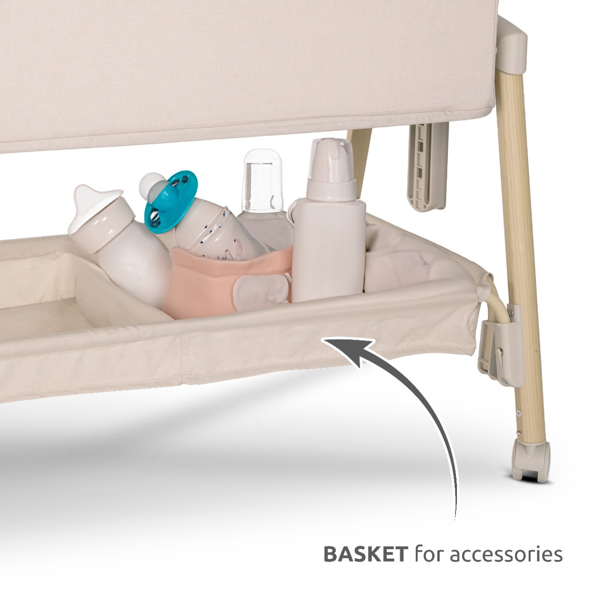 Lorelli Millie Beige Wieg Aan Bed