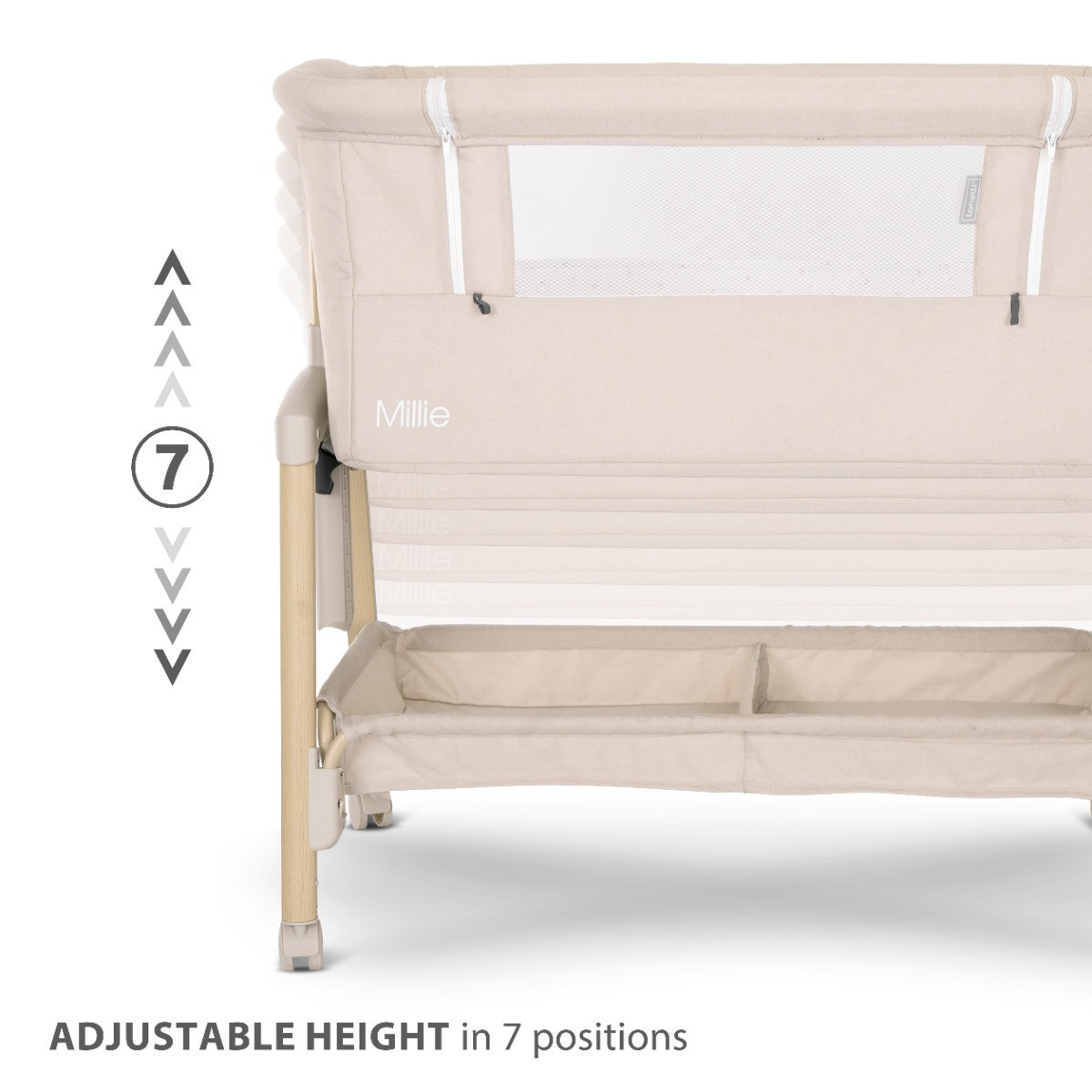 Lorelli Millie Beige Wieg Aan Bed