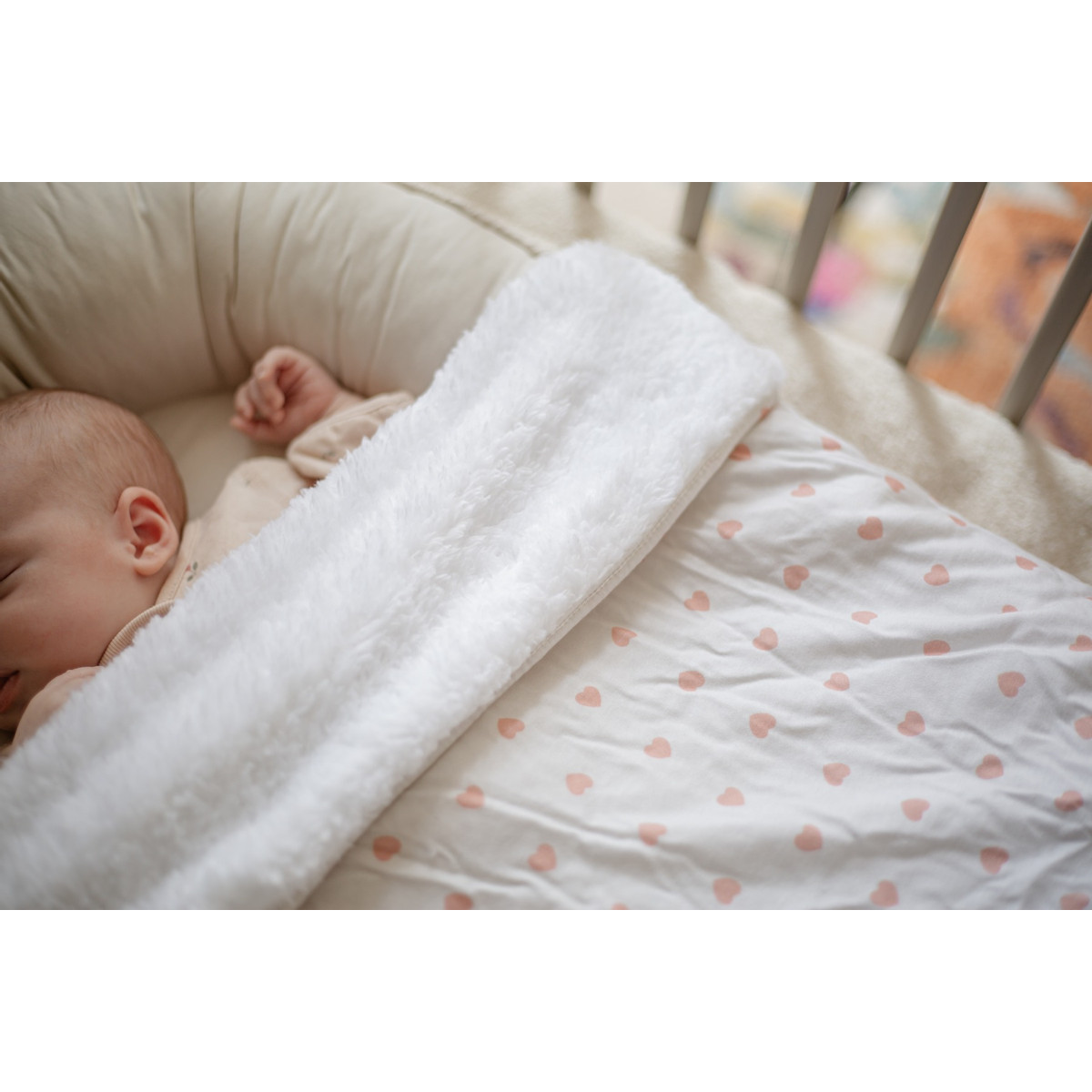 MamaLoes Hartjes Fleece 70x90cm Babydeken