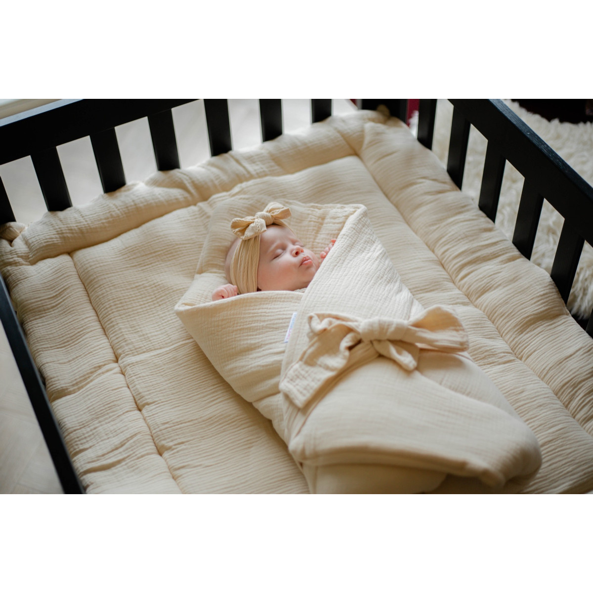 MamaLoes Soft Cotton Ecru 80 x 100 cm Boxkleed