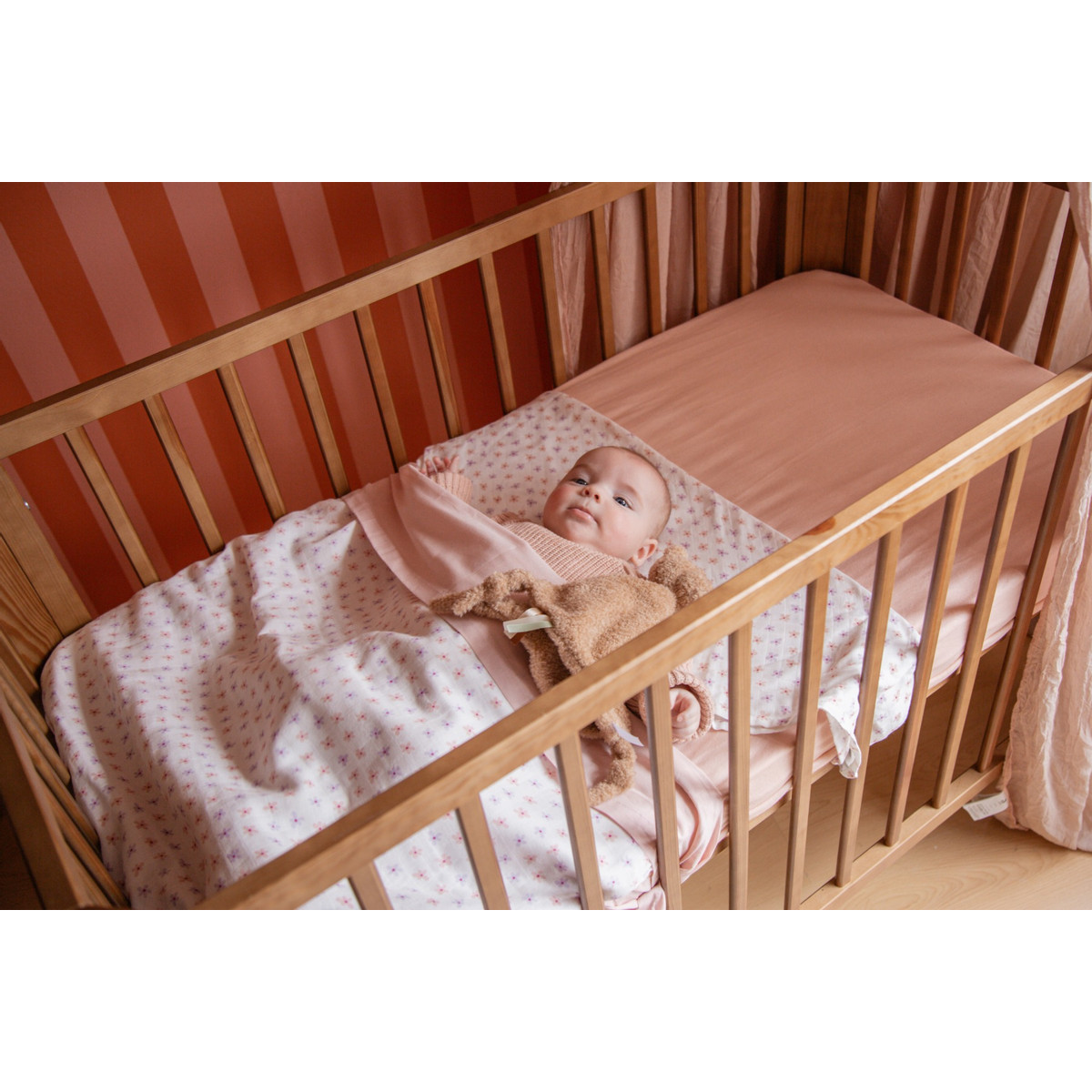 MamaLoes Jersey Roze 100 x 150 cm Ledikantlaken