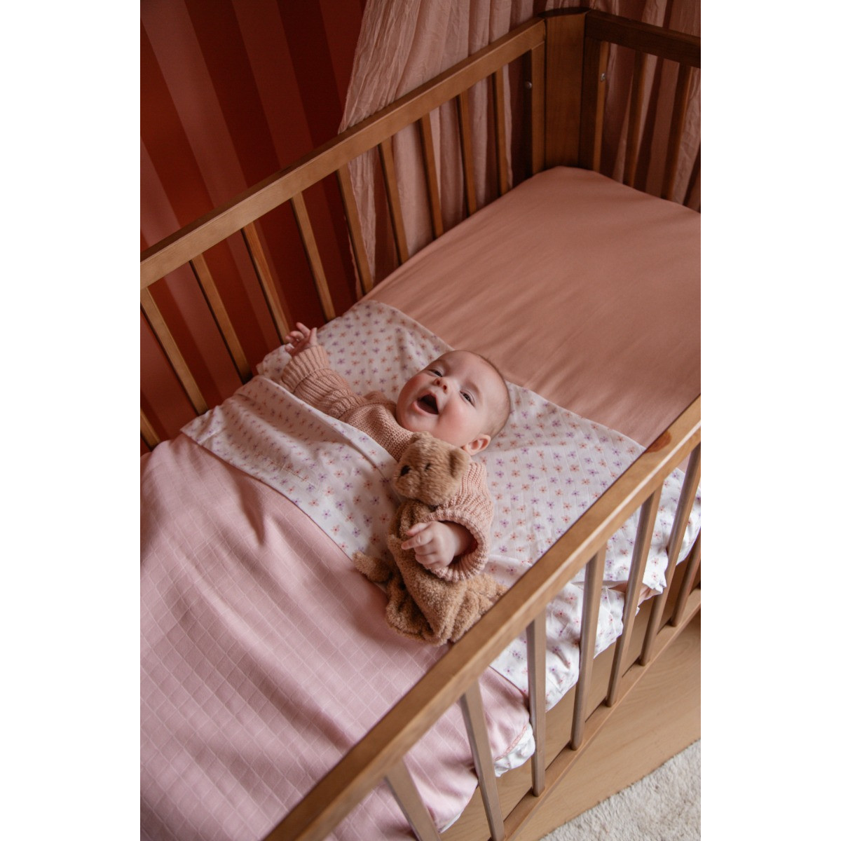 MamaLoes Jersey Roze 60 x 120 cm Ledikant Hoeslaken