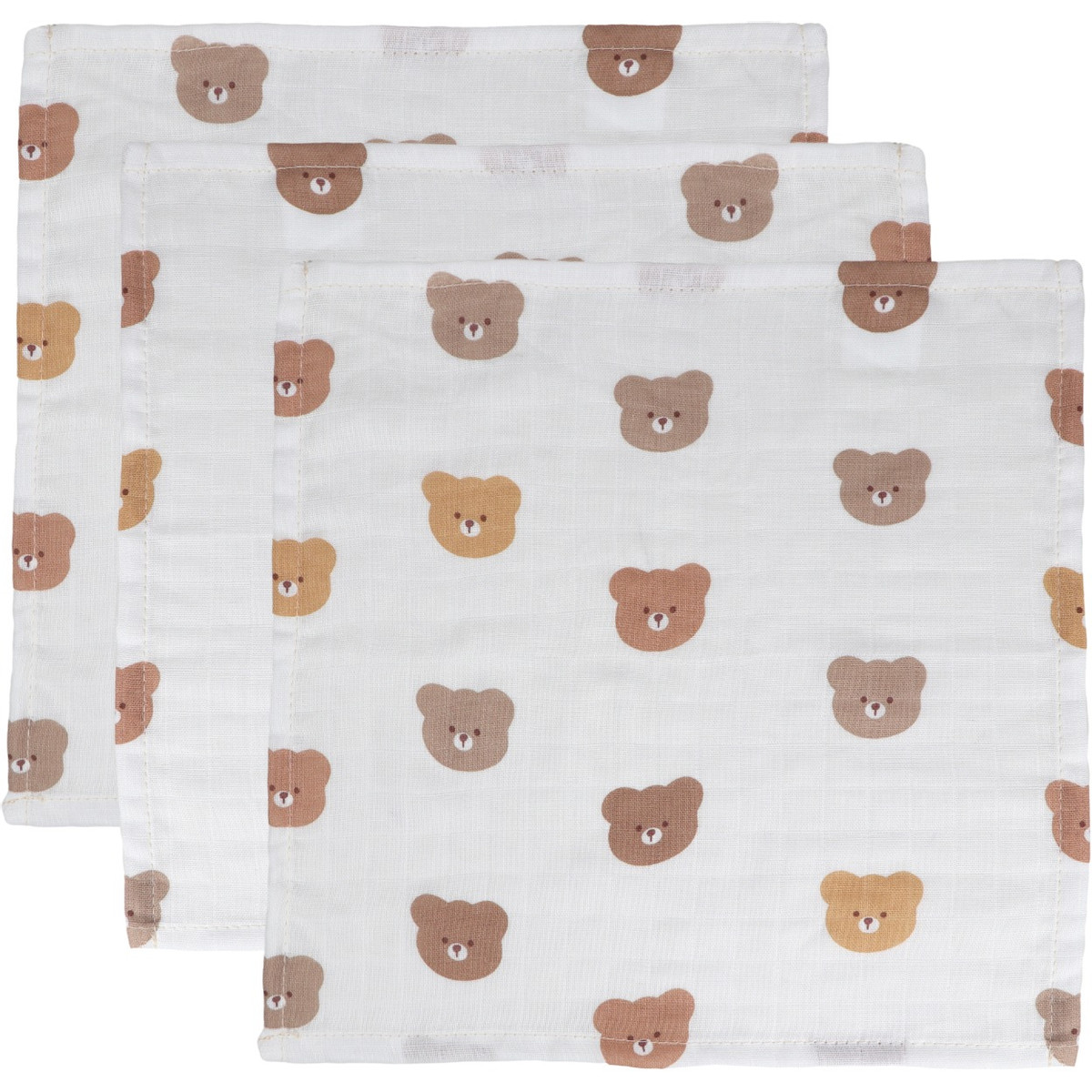 MamaLoes Beertjes 30 x 30 cm 3 Stuks Hydrofiel Monddoekjes