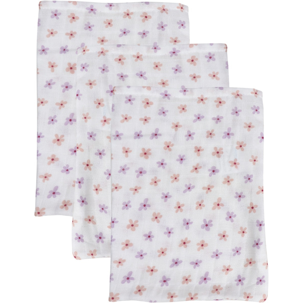 MamaLoes Bloemen 15 x 21 cm 3 Stuks Hydrofiel Washandjes