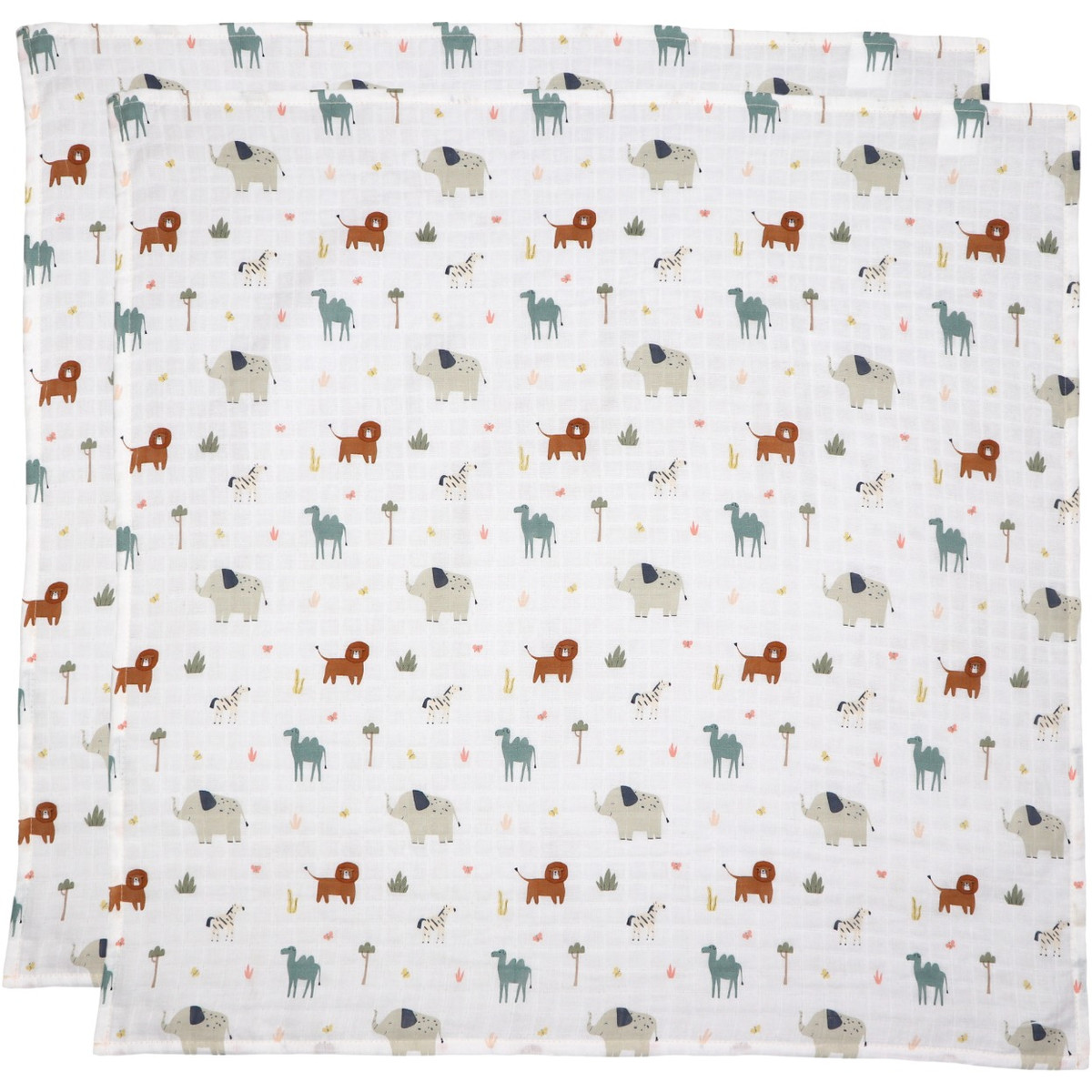 MamaLoes Jungle 120 x 120 cm Hydrofiel Multidoek 2 Stuks