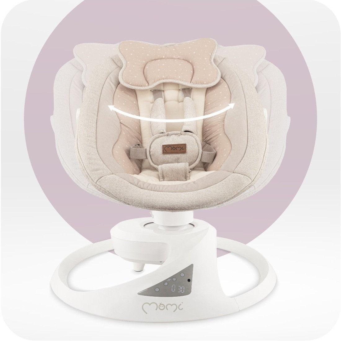 Momi Pearl Beige Elektrische Babyschommel