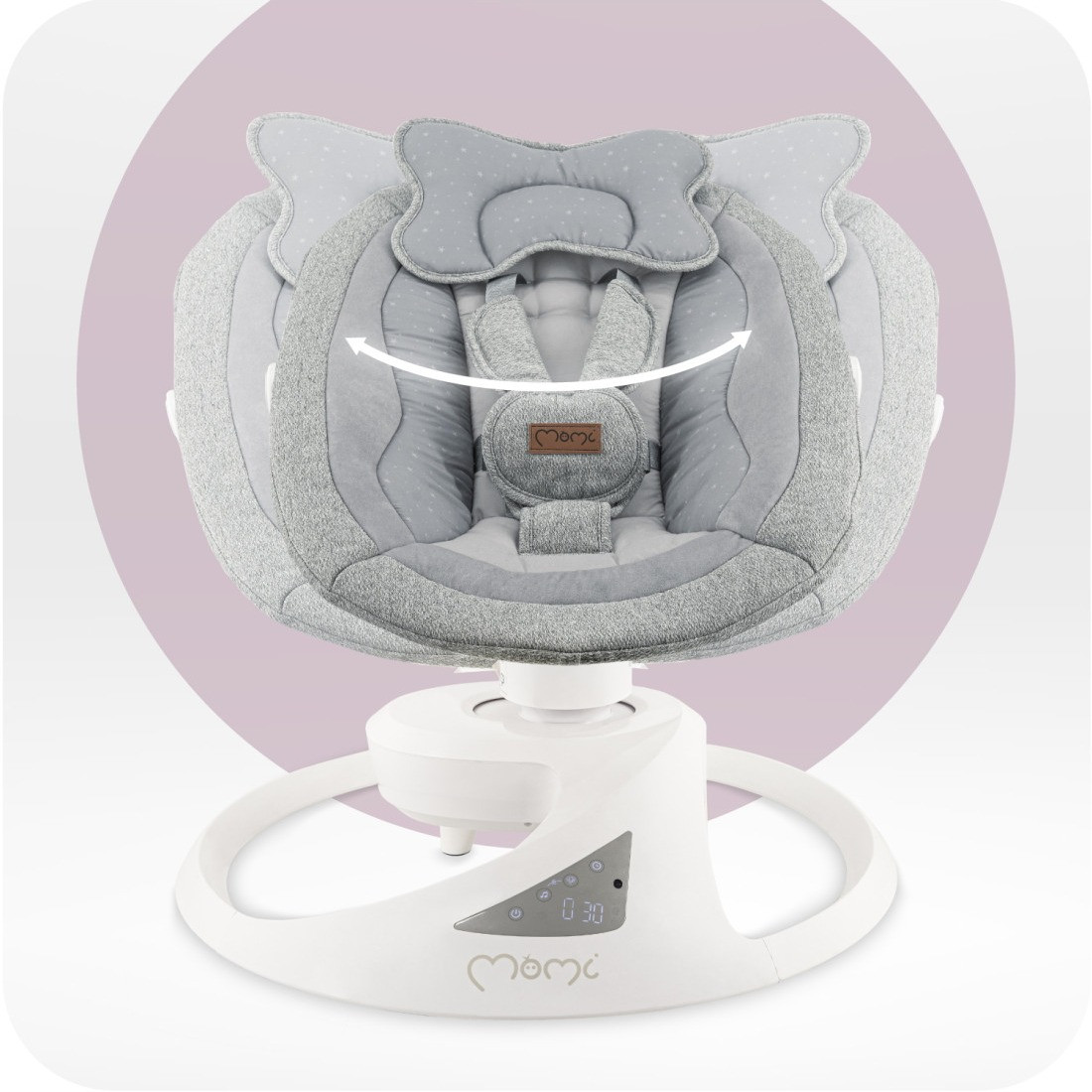Momi Pearl Grey Elektrische Babyschommel