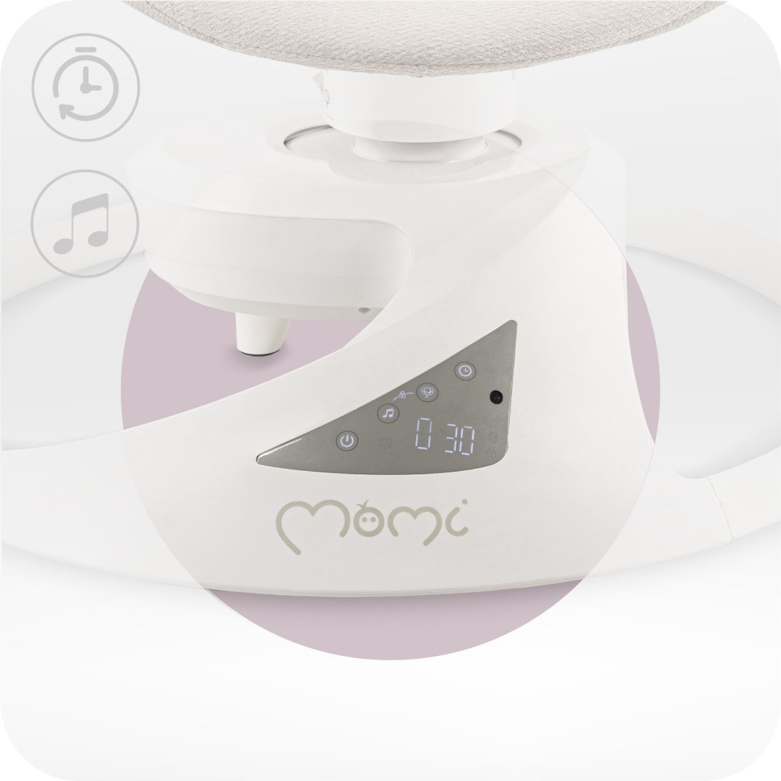 Momi Pearl Grey Elektrische Babyschommel