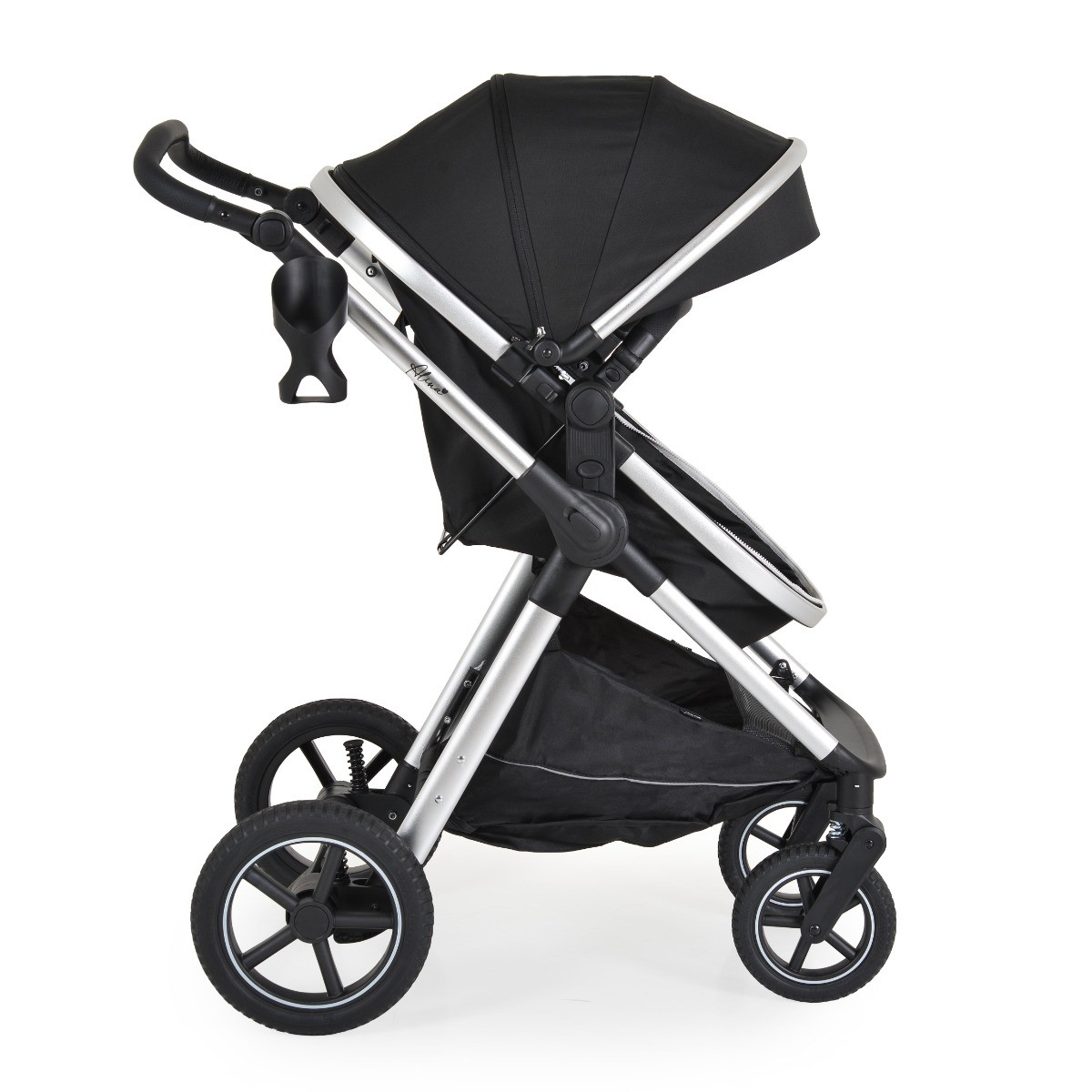Moni Alina Black Onyx 3-in-1 Combi Kinderwagen met i-Size Autostoel
