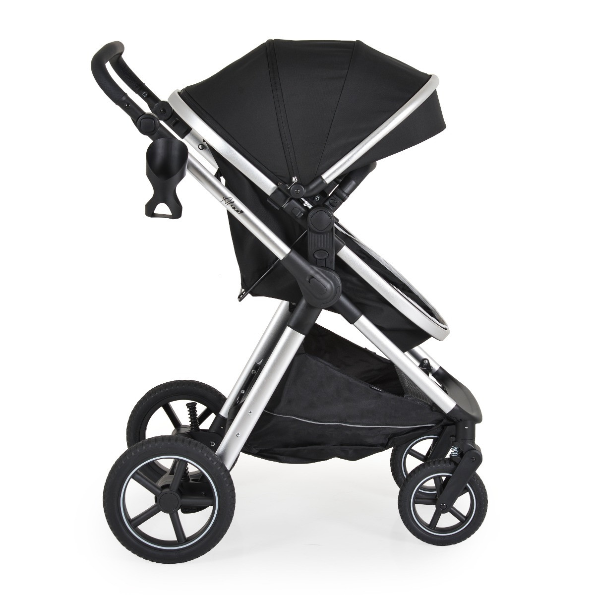 Moni Alina Black Onyx 3-in-1 Combi Kinderwagen met i-Size Autostoel