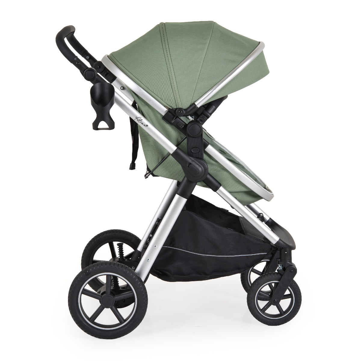 Moni Alina Dark Green 3-in-1 Combi Kinderwagen met i-Size Autostoel