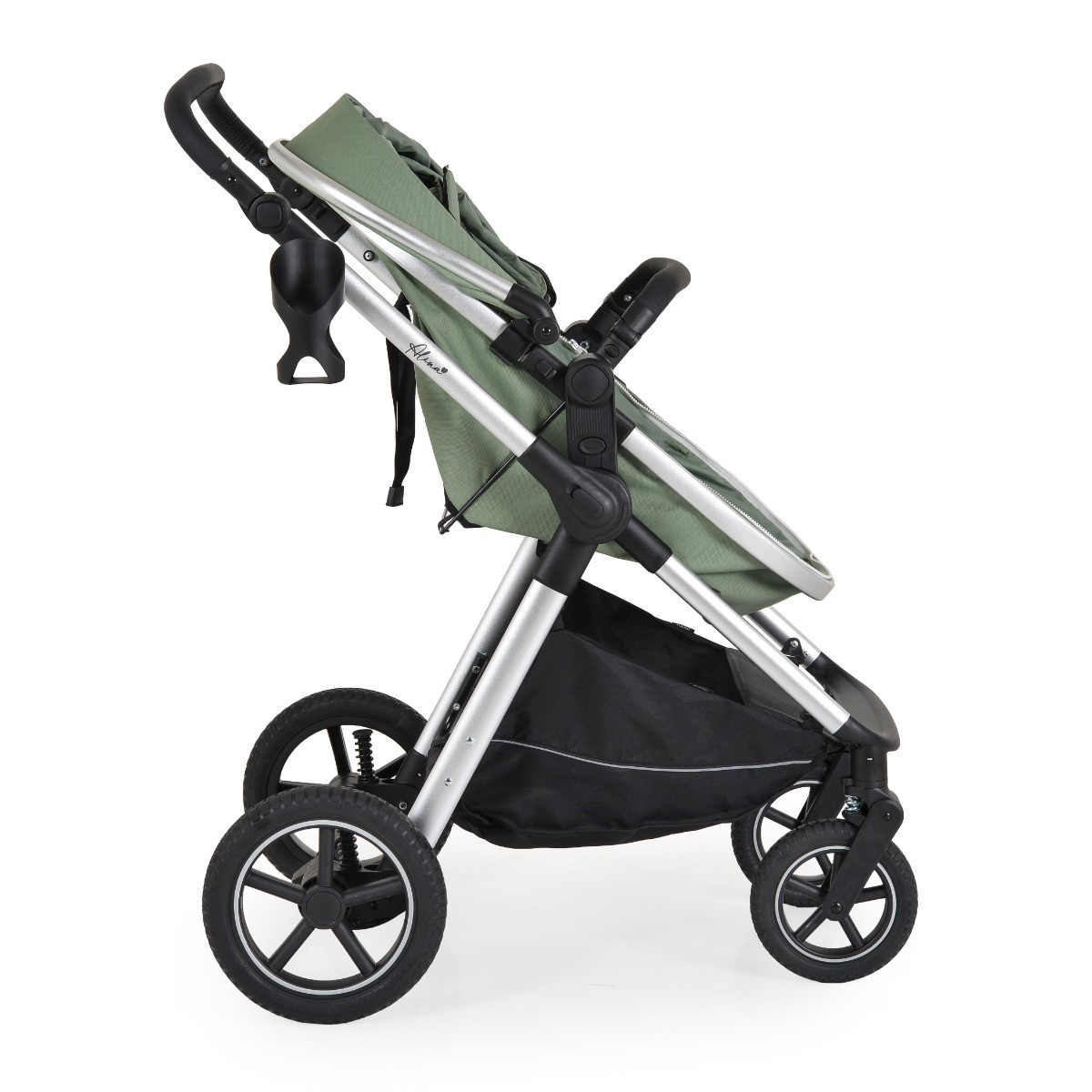 Moni Alina Dark Green 3-in-1 Combi Kinderwagen met i-Size Autostoel