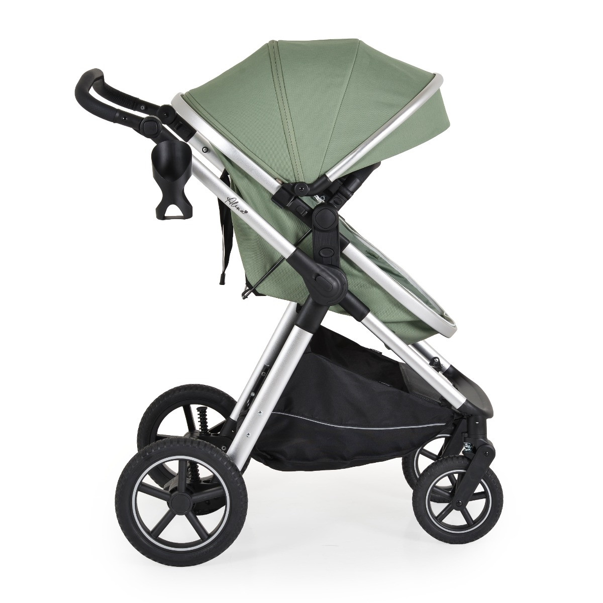 Moni Alina Dark Green 3-in-1 Combi Kinderwagen met i-Size Autostoel
