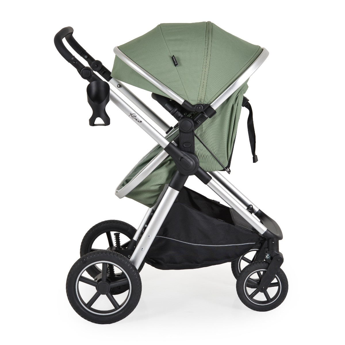 Moni Alina Dark Green 3-in-1 Combi Kinderwagen met i-Size Autostoel