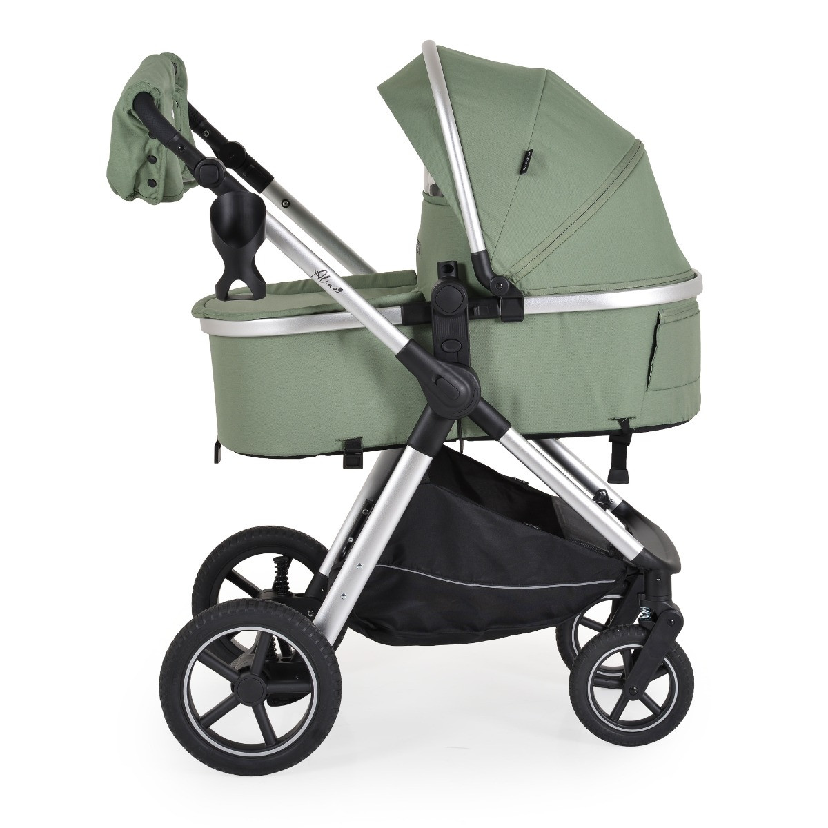 Moni Alina Dark Green 3-in-1 Combi Kinderwagen met i-Size Autostoel