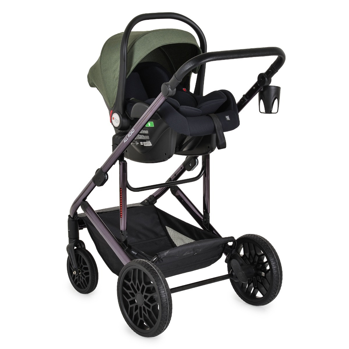 Moni All Road Dark Green 3-in-1 Combi Kinderwagen met i-Size Autostoel