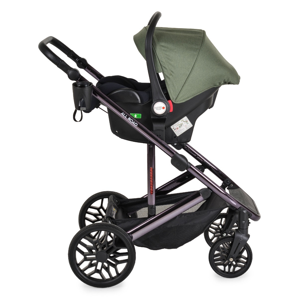 Moni All Road Dark Green 3-in-1 Combi Kinderwagen met i-Size Autostoel