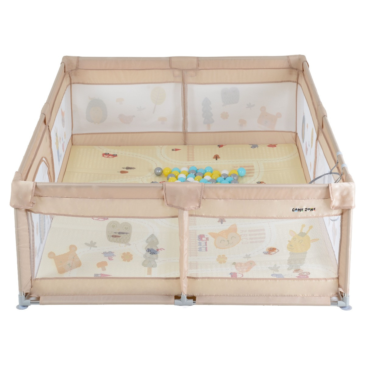 Moni GameZone Beige 200 x 180 cm Speelkleed / Box / Ballenbak