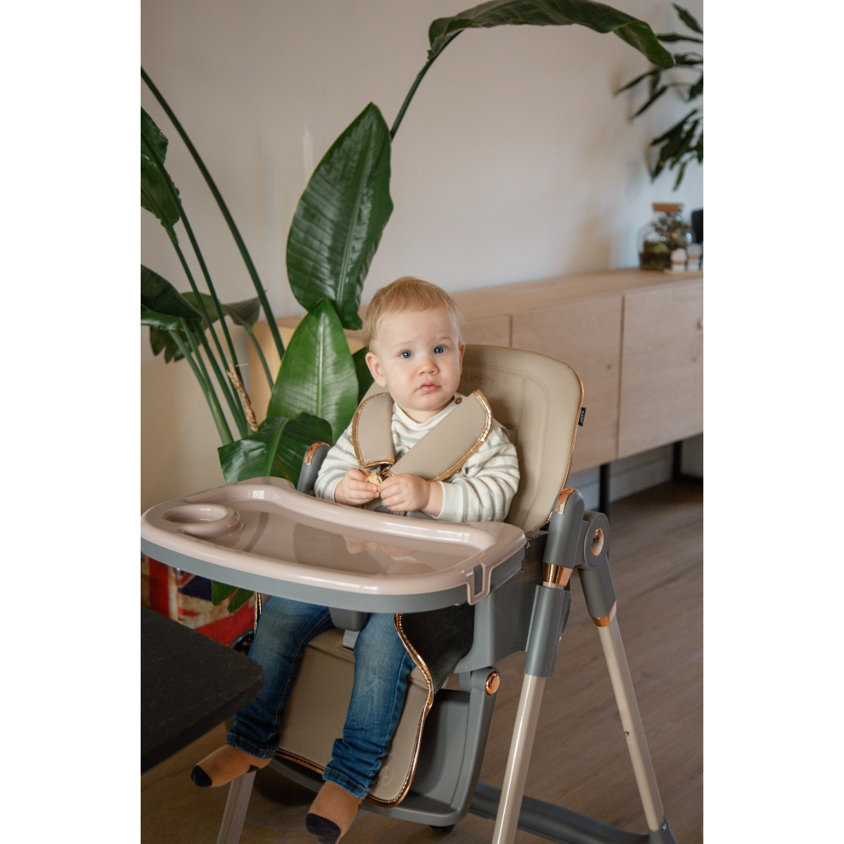Moni Lindo Beige Kinderstoel incl. Accessoires