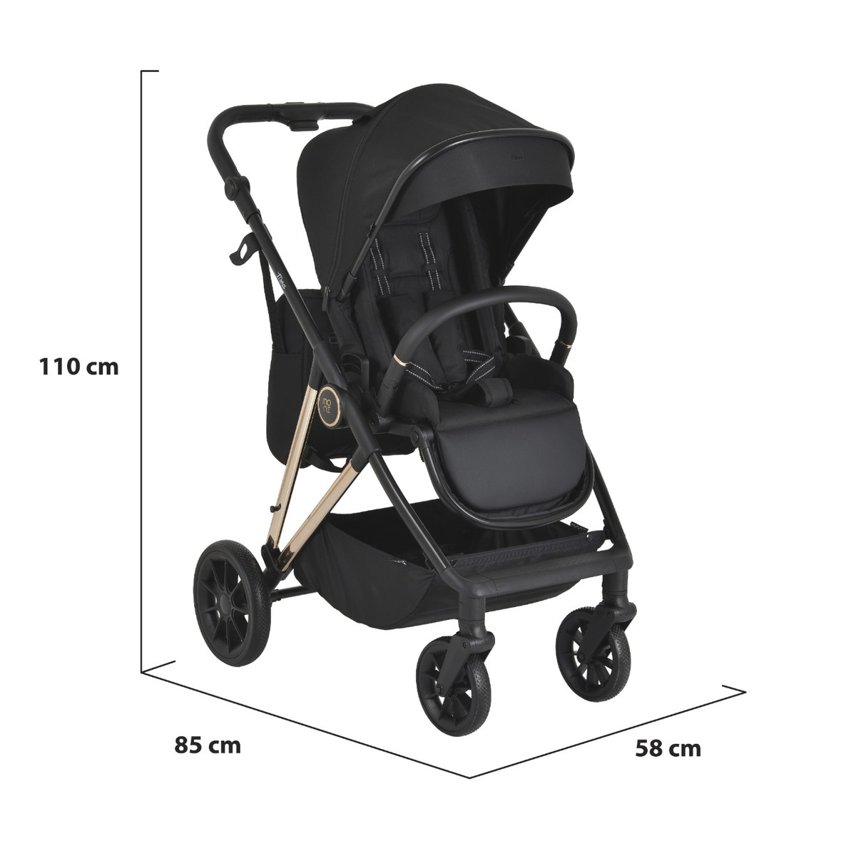 Moni Merci Onyx Black 3-in-1 Kinderwagen met i-Size Autostoel