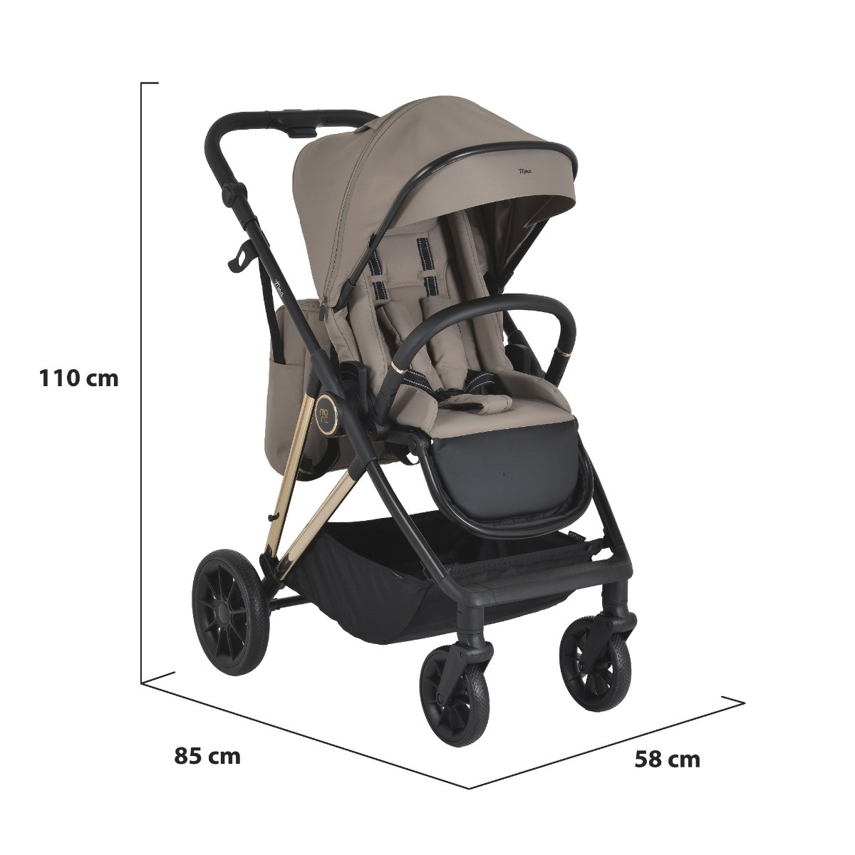 Moni Merci Beige 3-in-1 Kinderwagen met i-Size Autostoel