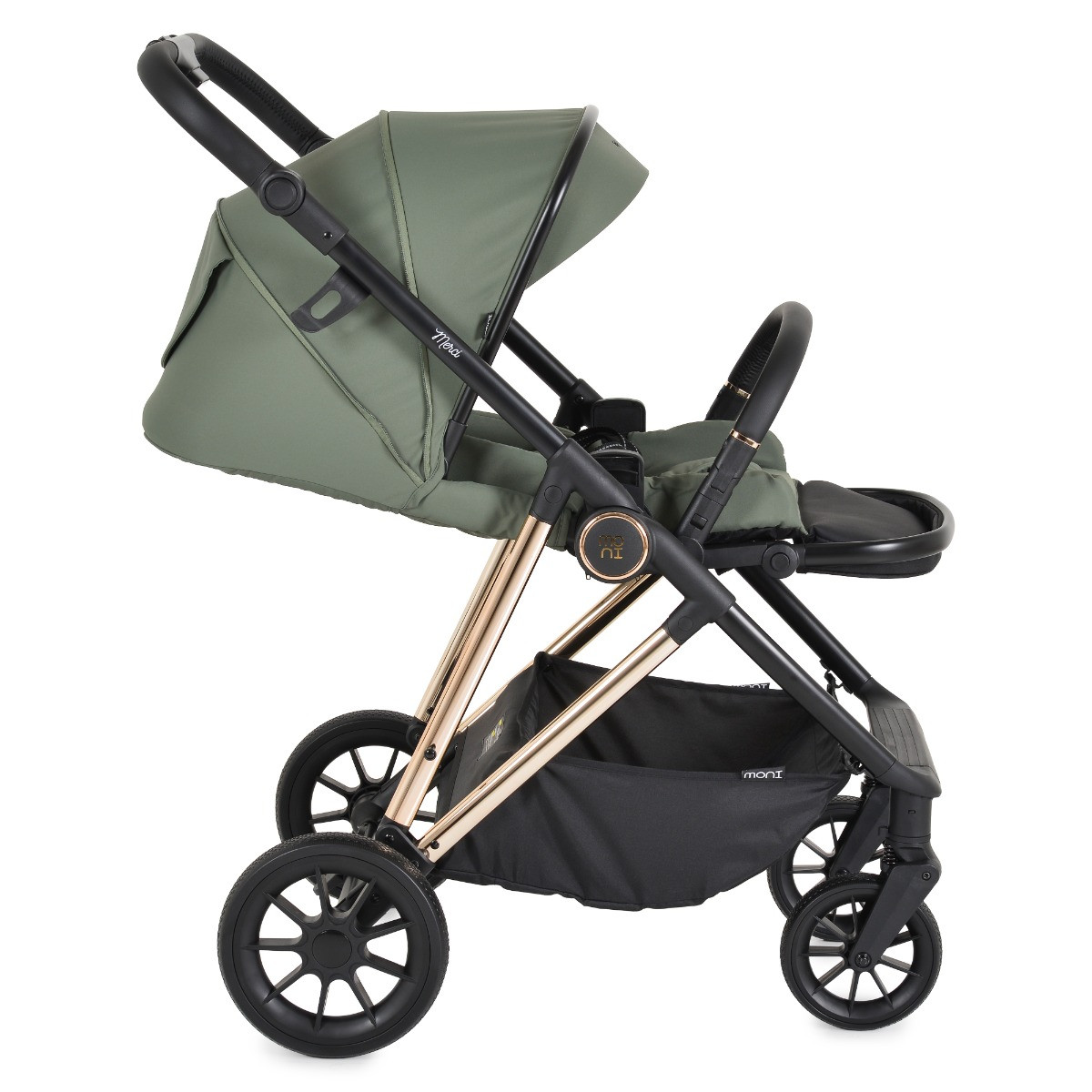 Moni Merci Dark Green 3-in-1 Kinderwagen met i-Size Autostoel