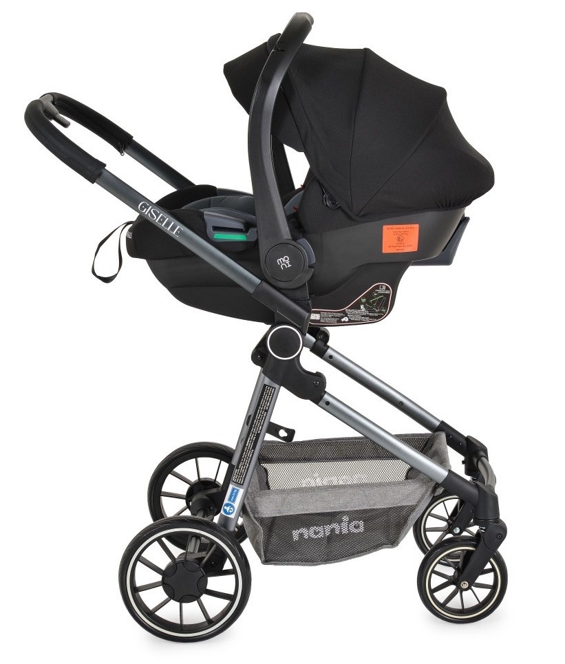 Moni Nania Giselle Grey Combi 3-in-1 Kinderwagen met i-Size Autostoel