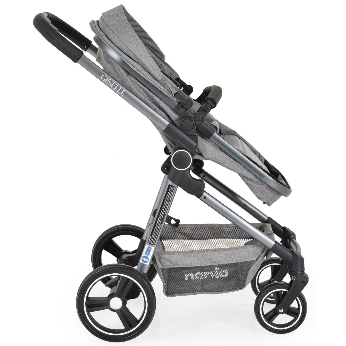Moni Nania Giselle Grey Combi 3-in-1 Kinderwagen met i-Size Autostoel