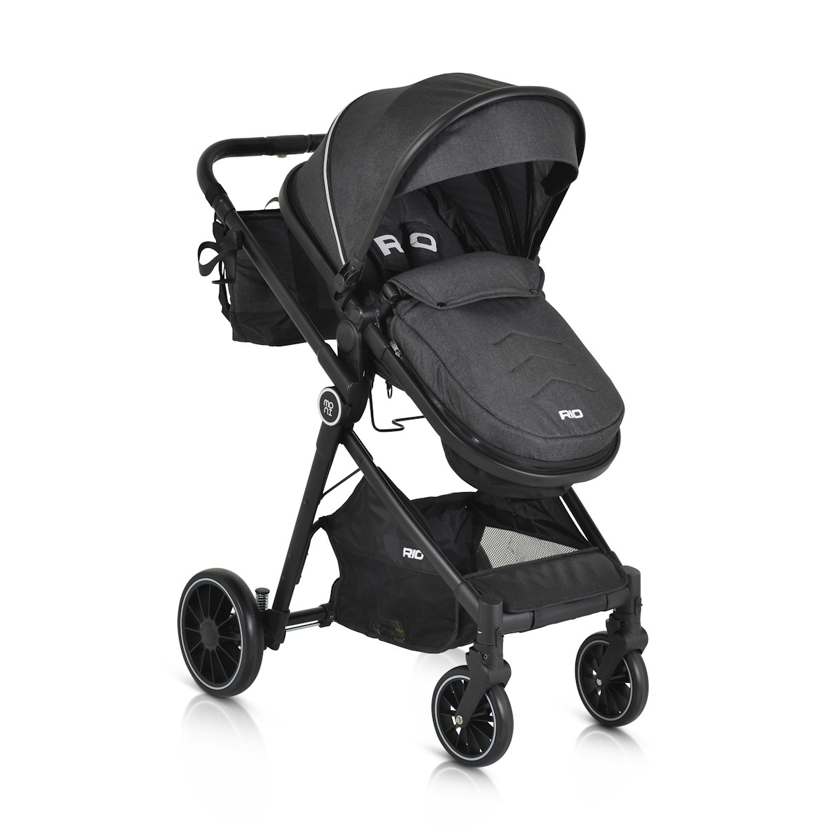 Moni Rio Black 3-in-1 Combi Kinderwagen Incl. i-Size Autostoel