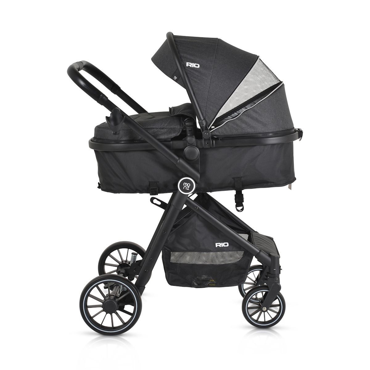 Moni Rio Black 3-in-1 Combi Kinderwagen Incl. i-Size Autostoel