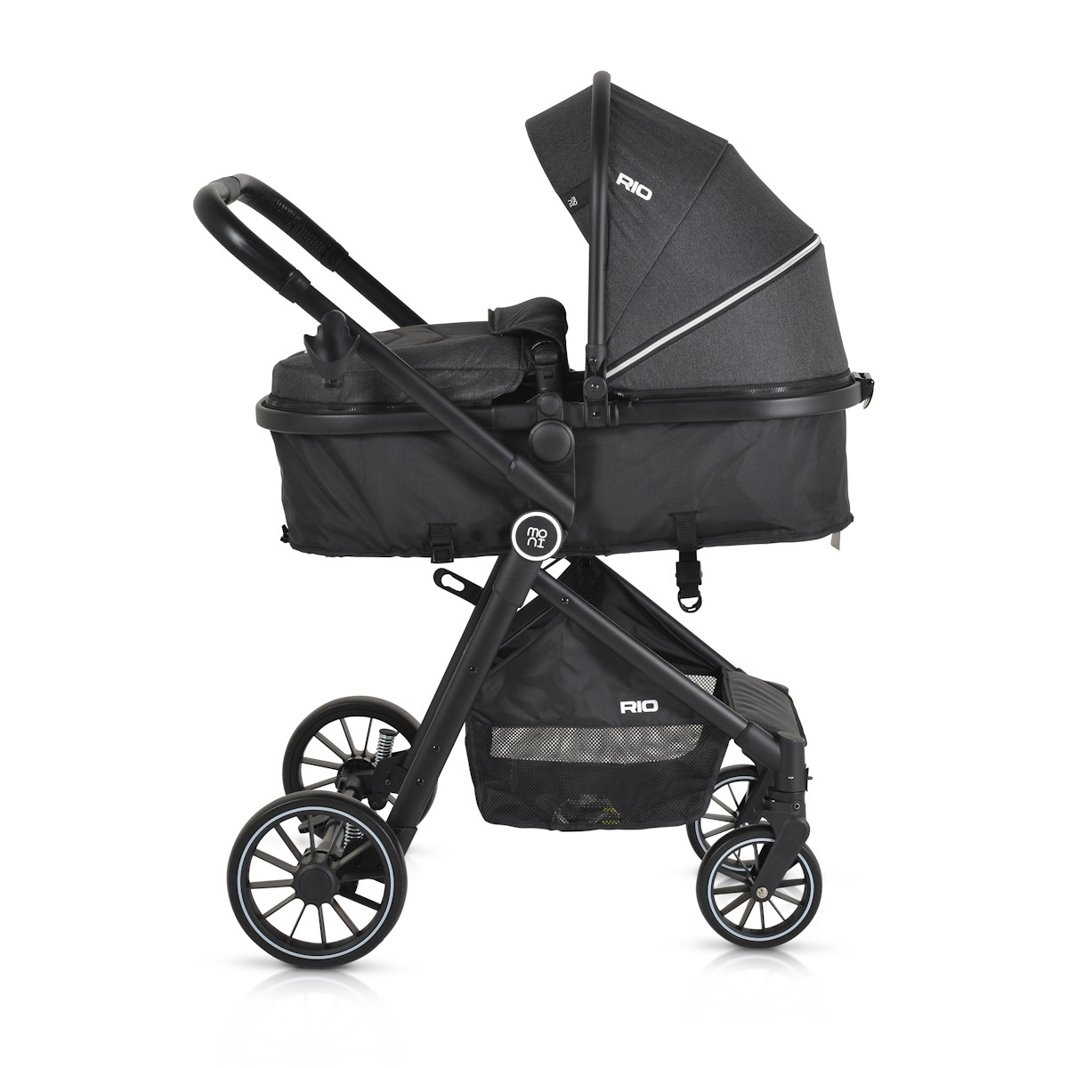 Moni Rio Black 3-in-1 Combi Kinderwagen Incl. i-Size Autostoel