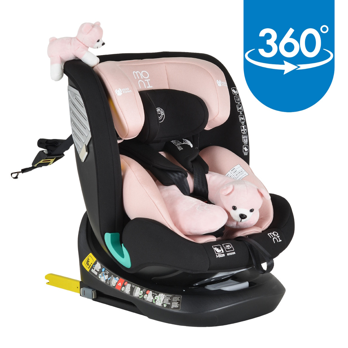 Moni Serengeti Gently Pink 40-150 cm i-Size 360° Autostoel