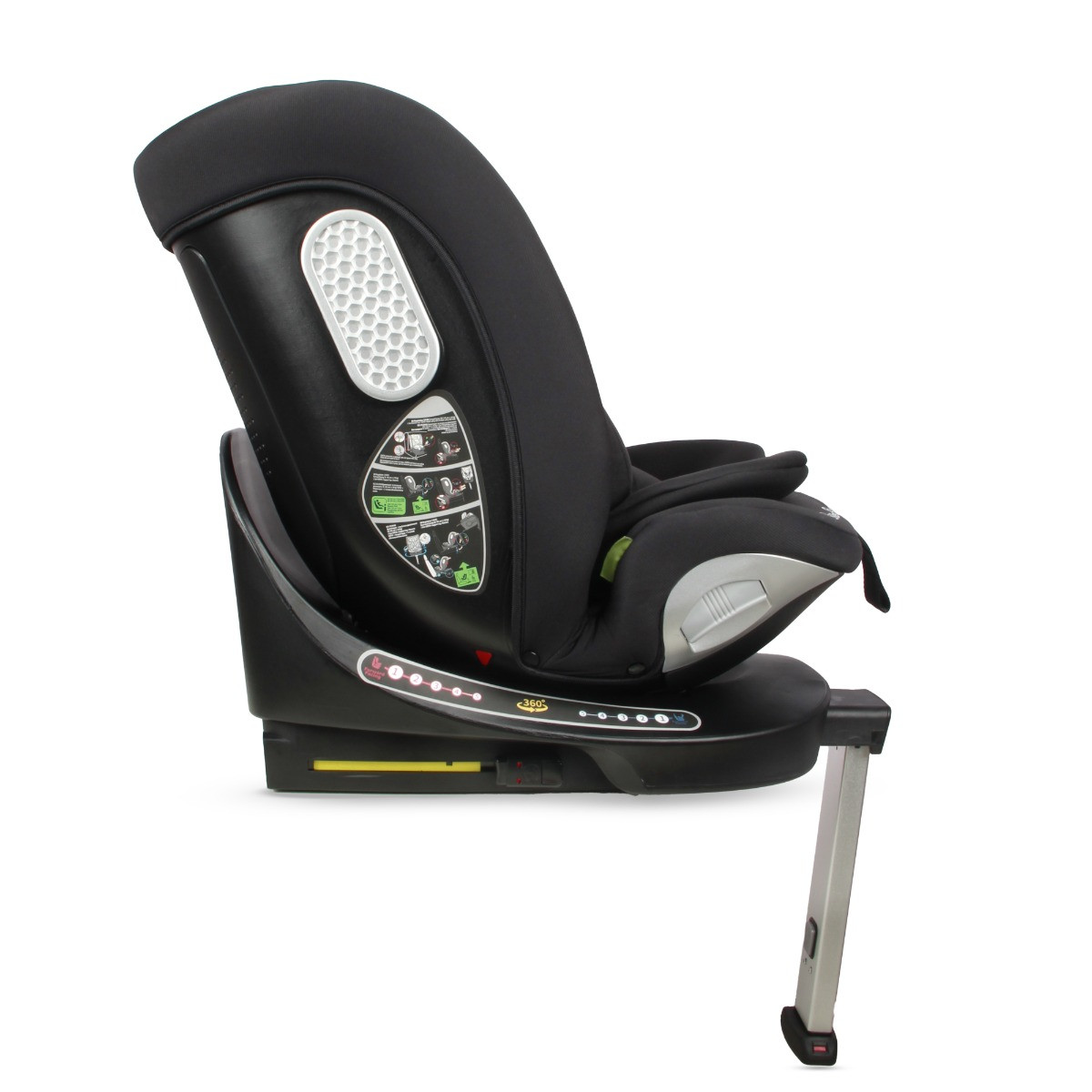 Moni Strike Deep Black 40-150 cm 360° i-Size Autostoel