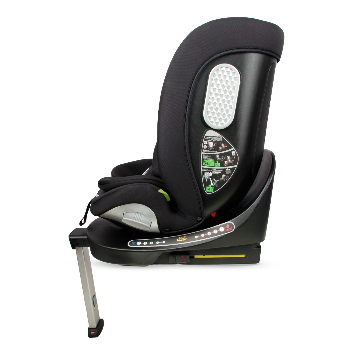 Moni Strike Deep Black 40-150 cm 360° i-Size Autostoel