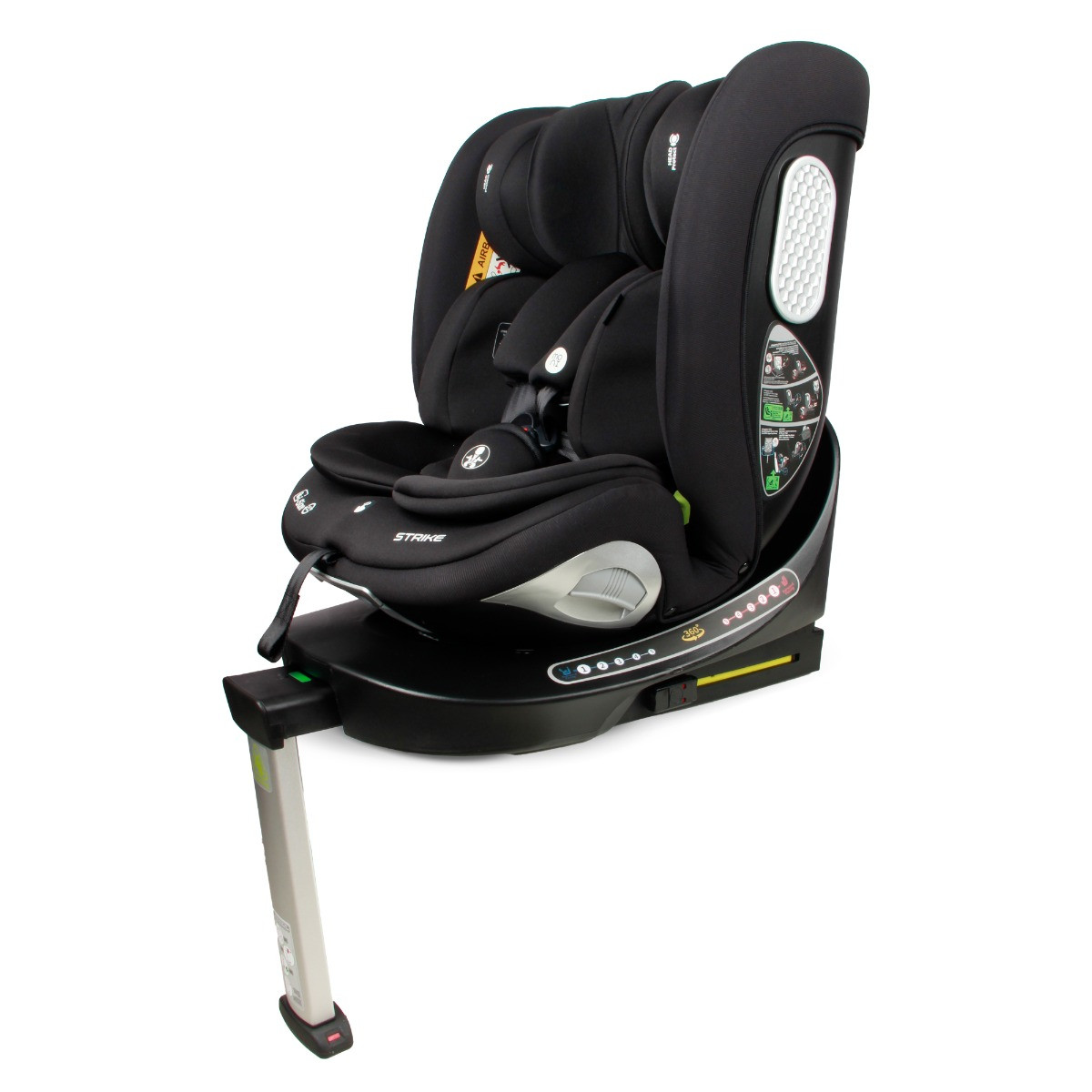 Moni Strike Deep Black 40-150 cm 360° i-Size Autostoel