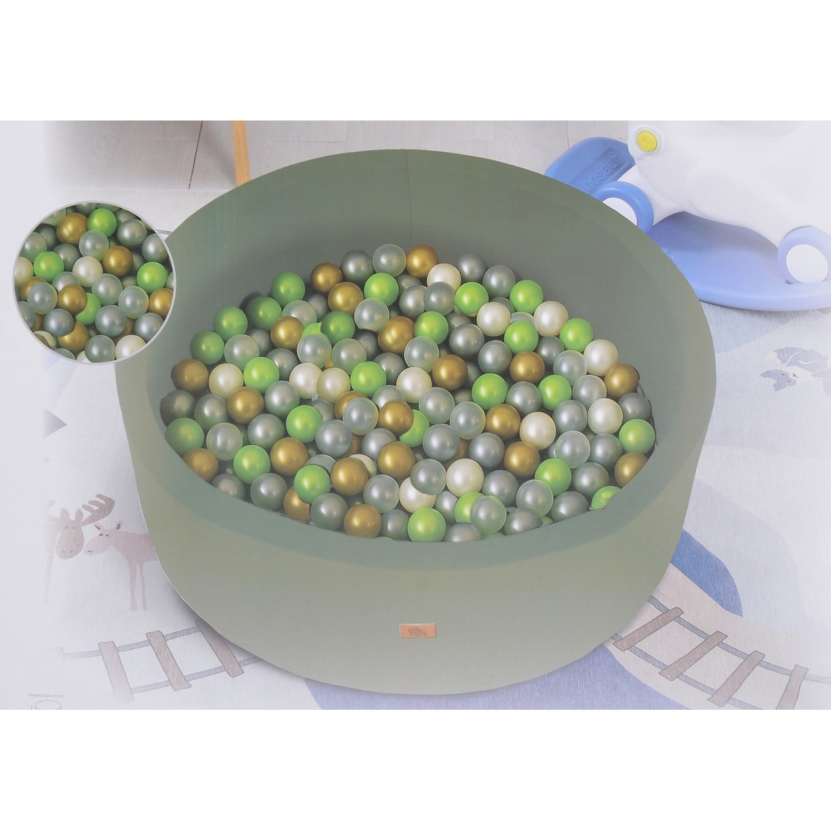 Moni Toys Dark Green Ballenbak incl. 200 ballen