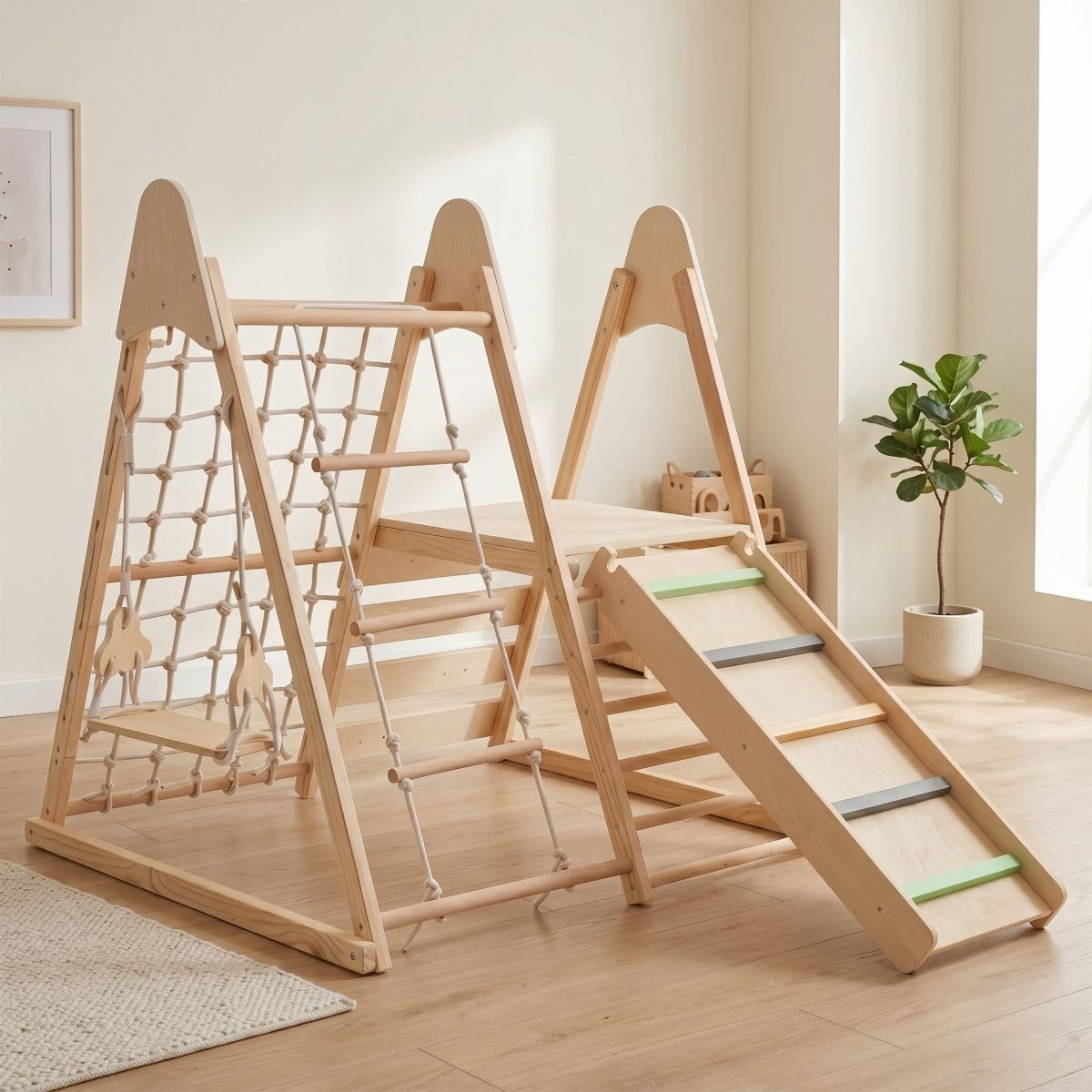 Moni Toys Little Gym 4-in-1 Houten Speeltoestel