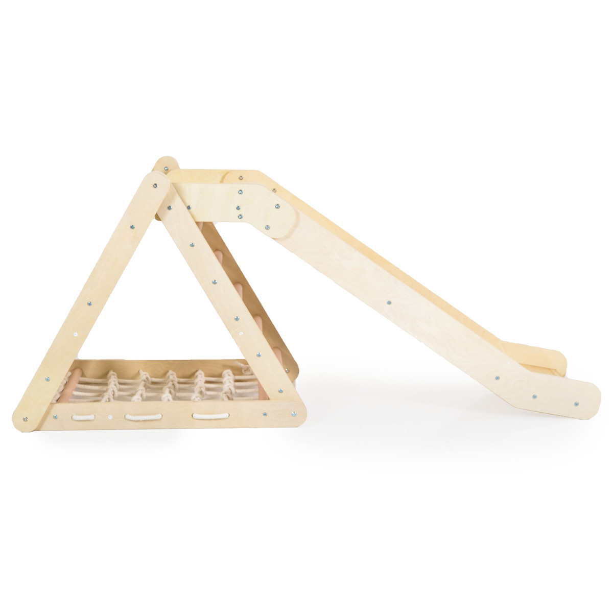 Moni Toys Montessori 3-in-1 Houten Klimrek met Glijbaan