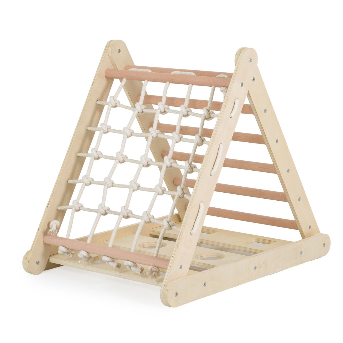 Moni Toys Montessori 3-in-1 Houten Klimrek met Glijbaan